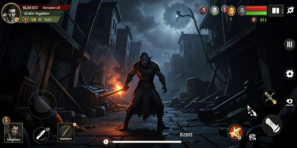 Tangkapan layar menampilkan suasana mencekam dalam game BUMI303.