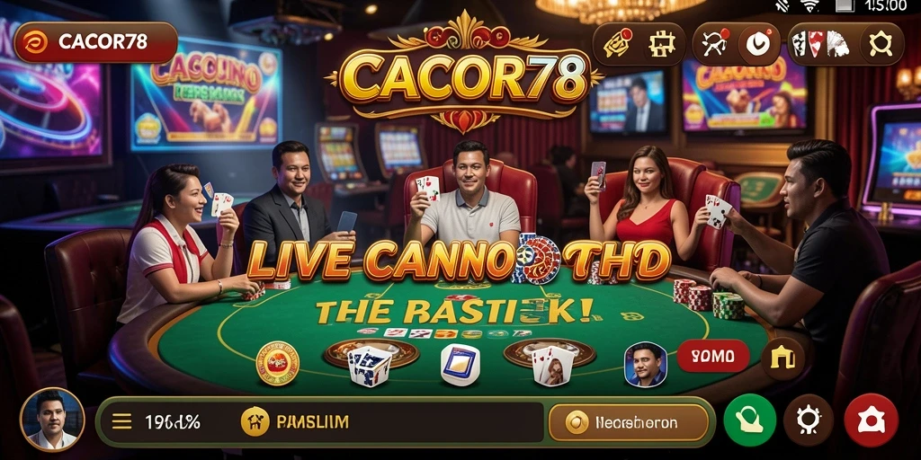 Screenshot utama CACOR78 menampilkan gameplay Live Casino yang seru.