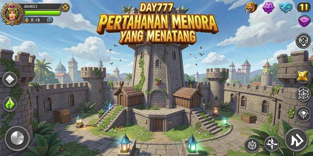 Gambaran menarik dari gameplay Tower Defense di DAY777.