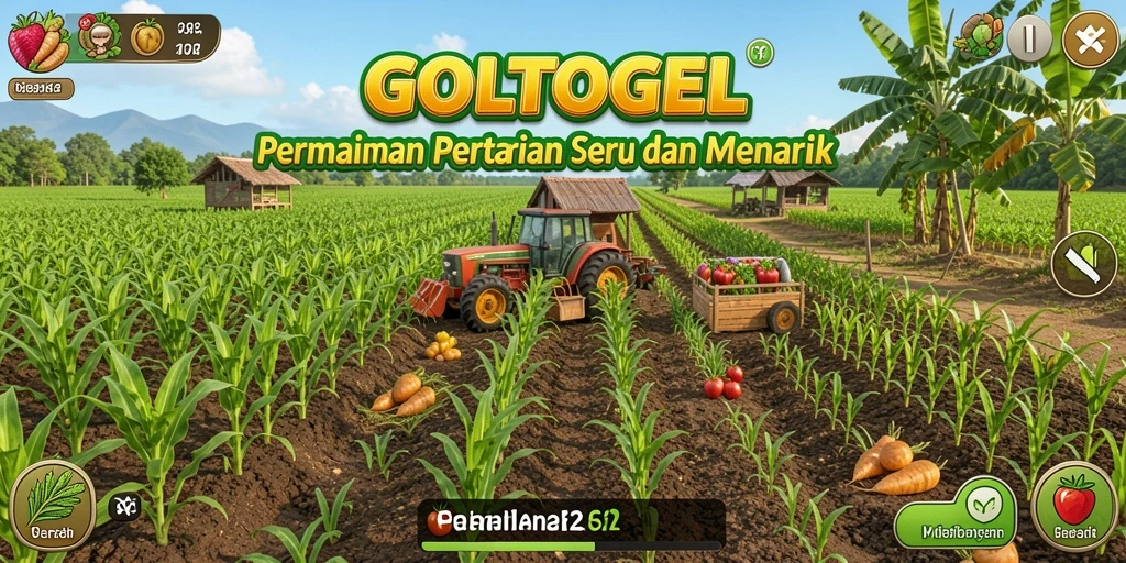 Tangkapan layar gameplay GOLTOGEL menampilkan aksi bercocok tanam yang seru.