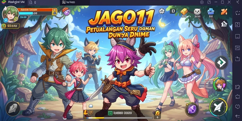 Tampilan gameplay JAGO11 yang penuh aksi dan karakter animasi yang menarik.