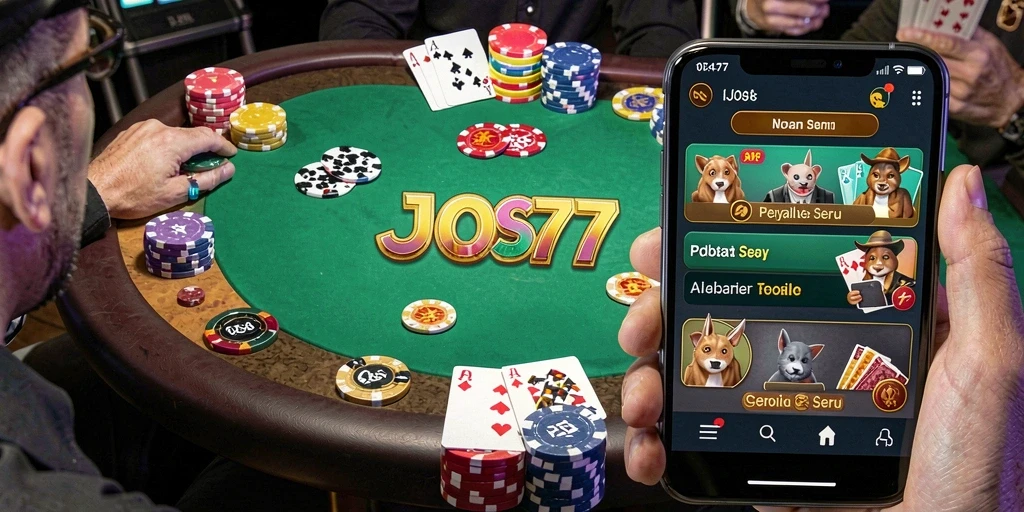 Tampilan gameplay JOS77 dengan aksi poker yang mendebarkan.