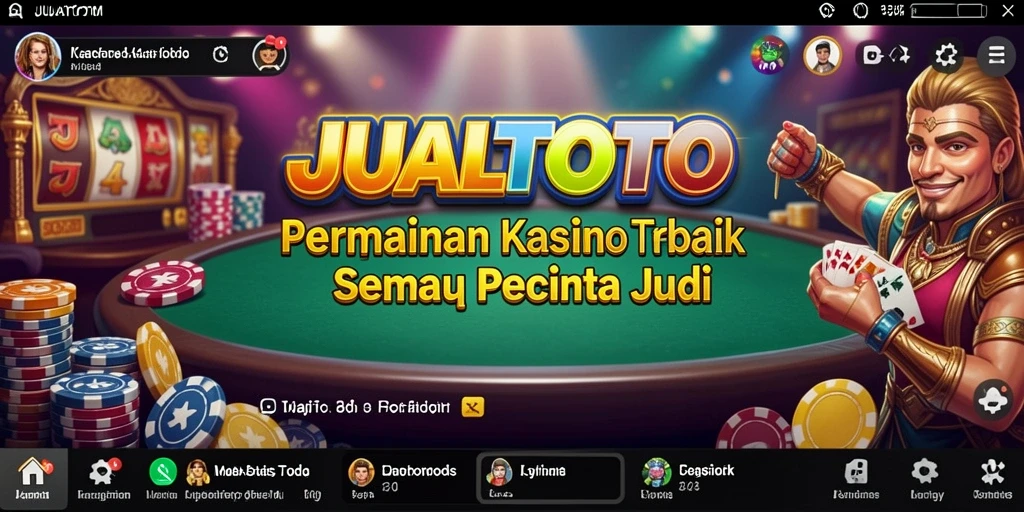 Tampilan gameplay seru di JUALTOTO, menyajikan berbagai permainan kasino.