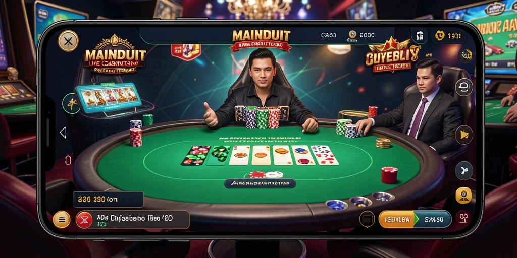 Tampilan gameplay Live Casino yang menarik dan interaktif di MAINDUIT.