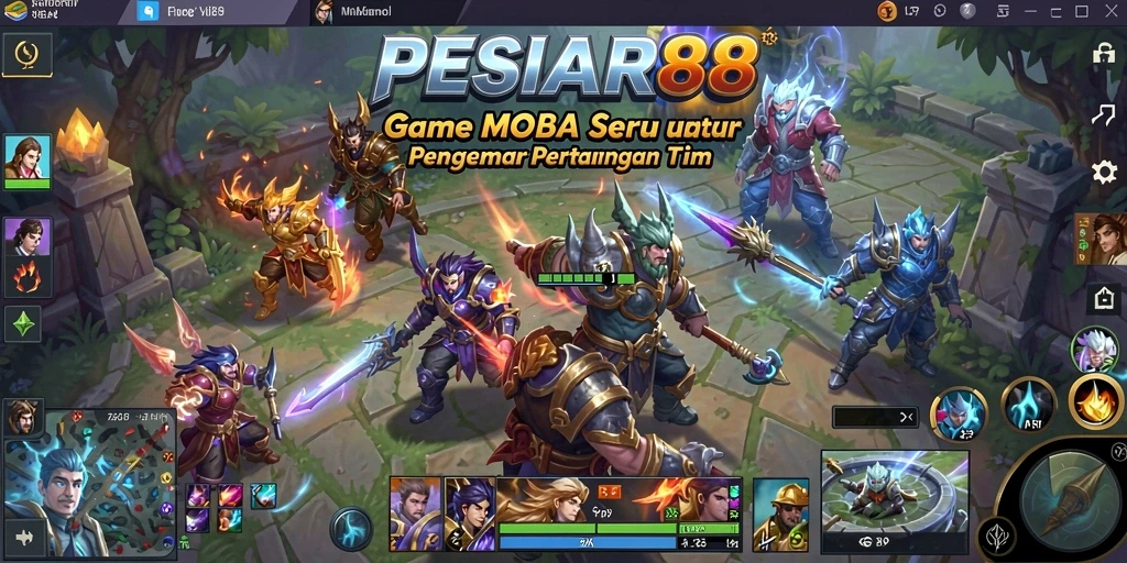 Tampilan gameplay MOBA yang menarik dan seru di PESIAR88.