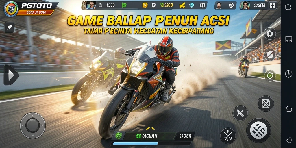 Tampilan gameplay balap yang mendebarkan di PGTOTO.
