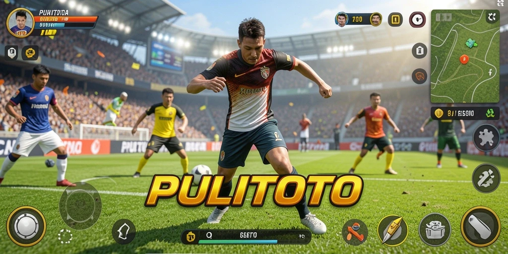 Tampilan gameplay seru dalam PULITOTO yang menampilkan aksi olahraga.