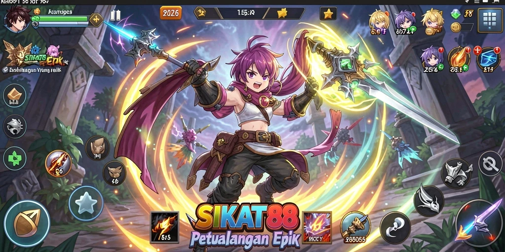 Tampilan gameplay SIKAT88 dengan karakter Anime yang dinamis.