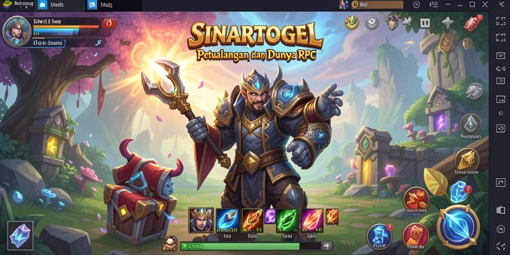 Screenshot gameplay SINARTOGEL, menggambarkan pertarungan epik dalam dunia RPG.