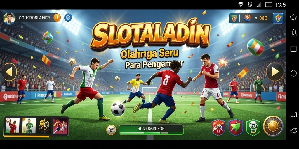 Screenshot SLOTALADIN menampilkan gameplay olahraga yang menarik dan seru.