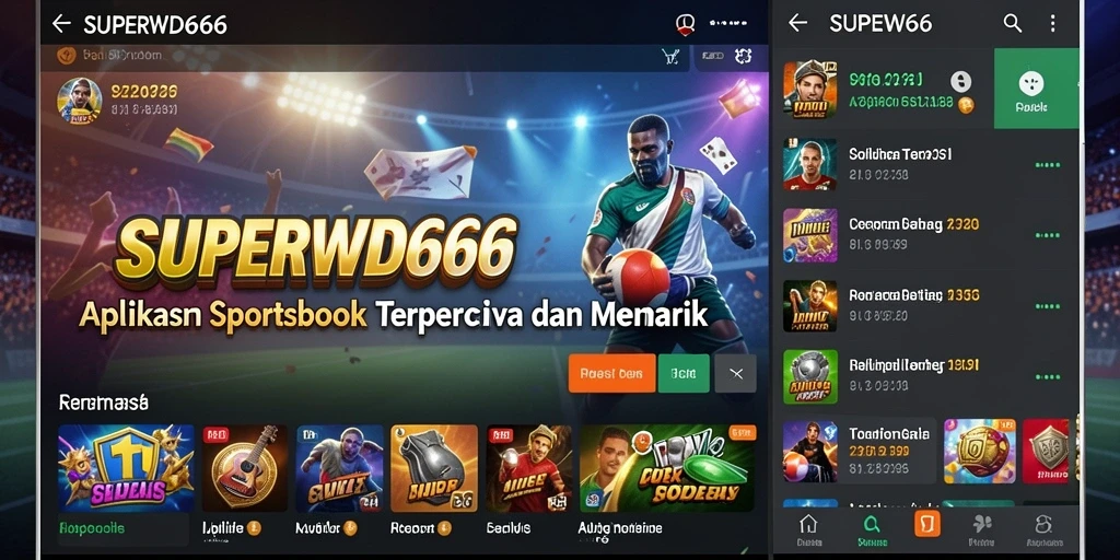 Tampilan screenshot SUPERWD666 menampilkan berbagai pilihan taruhan olahraga.