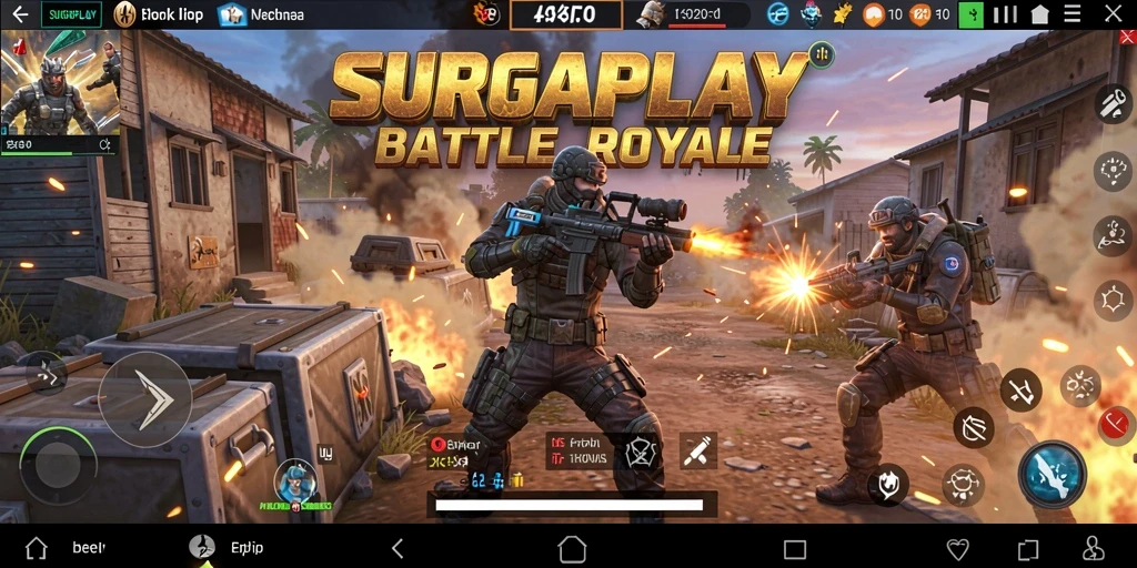 Gameplay menegangkan dalam SURGAPLAY dengan aksi Battle Royale.