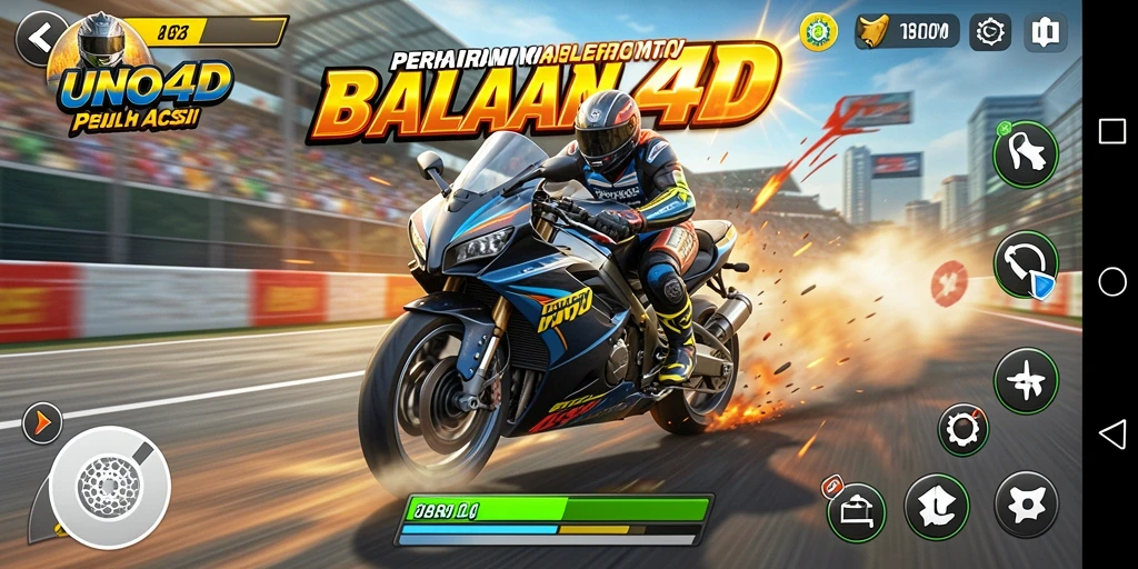 Screenshot menampilkan aksi balapan seru di game UNO4D.