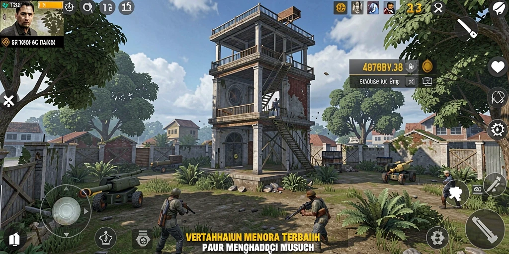 Tampilan gameplay menara pertahanan yang mendebarkan di VT38.