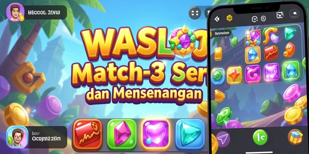 Screenshot utama WASLOT menunjukkan gameplay Match-3 yang menantang.