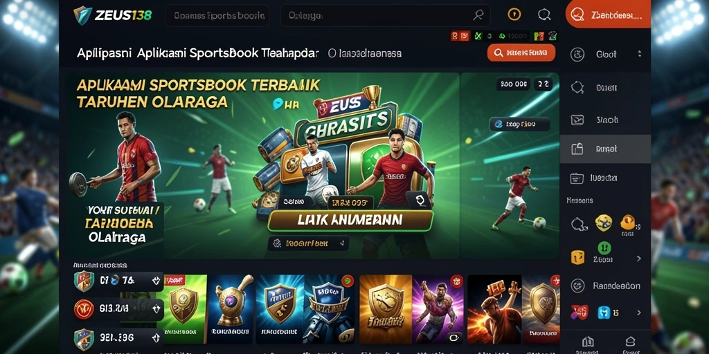 Tampilan antarmuka ZEUS138 saat bermain taruhan olahraga